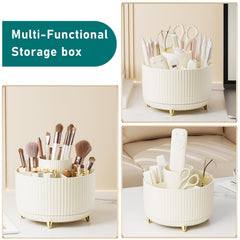 Diesisa cream vanity cosmetics storage keeps your countertop neat and stylish.