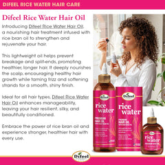 Difeel Rice Water Hair Oil packaging highlights USA-made quality