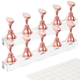 Difenni nail stand rose gold base showcases sturdy display for practice