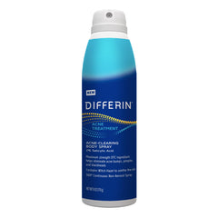 Differin Acne-Clearing Body Spray bottle ready for daily use, promoting clear skin.
