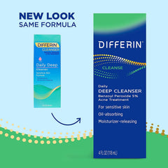 Pack of two Differin Acne Face Wash bottles stacked for daily use.