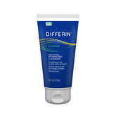 Differin cleanser bottle-pump demonstrates oil-free hydration for oily skin.