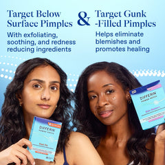 Differin Complete Acne Kit box front highlighting the dual patch system for acne stages