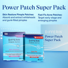 Differin Power Patch Skin Restore hydrocolloid patches on skin with niacinamide to reduce redness