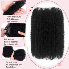 Dilekay Afro Kinkys Bulk Hair 2 bundles 50g each highlights fullness for quick styling.