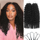 Dilekay pre-looped Burmese curly crochet hair 20-inch close-up highlights natural texture for seamless blends.