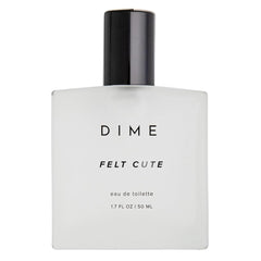 DIME Felt Cute perfume bottle shows a chic, long-lasting fragrance for everyday wear.