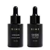 DIME Beauty Hyaluronic Acid serum bottle close-up highlighting hydration formula.