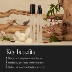 DIME Beauty Signature Duo Dans Les Bois bottle pour with woody floral notes for evenings.