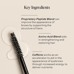 DIME Eyebrow Gel ingredients highlight peptide blend and amino acids for brow nourishment.