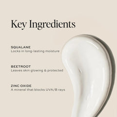 DIME Wonderscreen lightweight formula shown on skin for non-greasy wear.