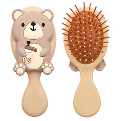 DINATIS toddler massage comb with 3D bear back for gentle detangling on the go
