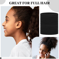 Dingion no-metal bands close-up in black highlights snag-free hair care