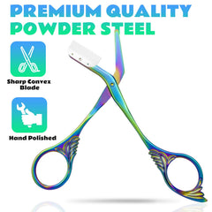DINNAT Eyebrow Trimmer Scissor with Comb titanium blades stay sharp for repeated use.