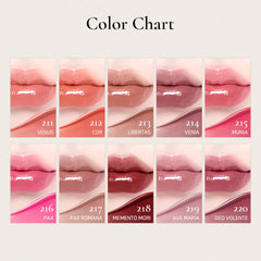 Dinto Blur-Glowy Lip Tint on lips delivers glossy, weightless shine.