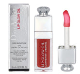 Dior Addict Lip Glow Oil Rosewood bottle emphasizes non-sticky shine and nourishing lip care.