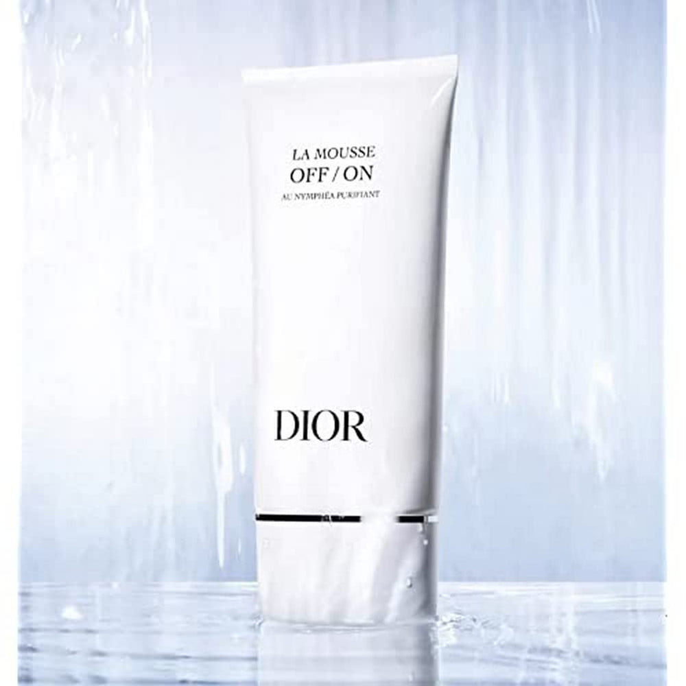 Dior La Mousse Off/On bottle-pour demonstrates gentle purification.