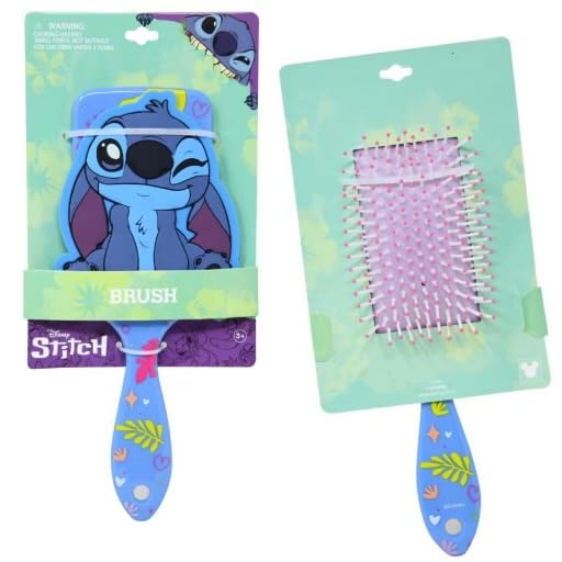 Disney Stitch hair brush hero view with playful Stitch design and gentle detangling for kids.