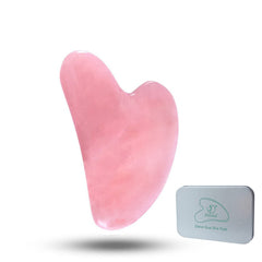 Ditind Rose Quartz Gua Sha tool close-up for smooth massage and lymph drainage.