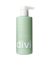 Divi Hydrating Shampoo bottle front shows hydration for softer, shinier hair.