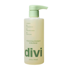 Divi Volumizing Shampoo bottle front view highlighting lightweight lift for fine hair