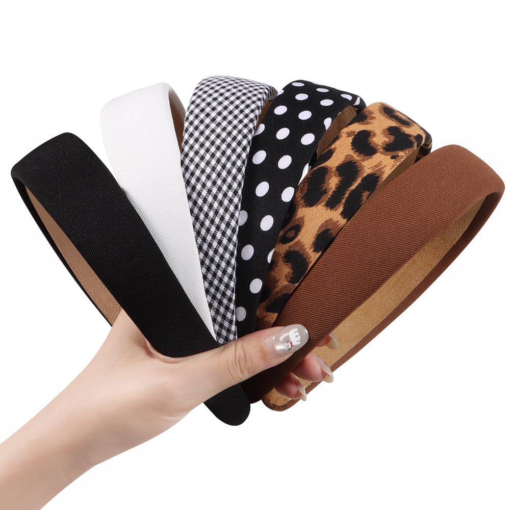 DiyJibb Headbands solid color pack shows secure fit for daily wear.