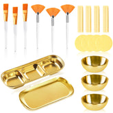 DLUGOPIS gold mixing bowls for precise prep during facials.