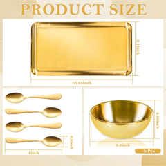 DLUGOPIS gold stainless bowls 3.3x1.2 inches for precise mask mixing.