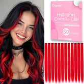 Dlyoigr red hair extensions clip-in 22-inch full-length for festive party styling.