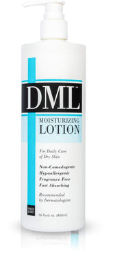 DML Moisturizing Lotion 16oz bottle shown for daily hydration and quick absorption