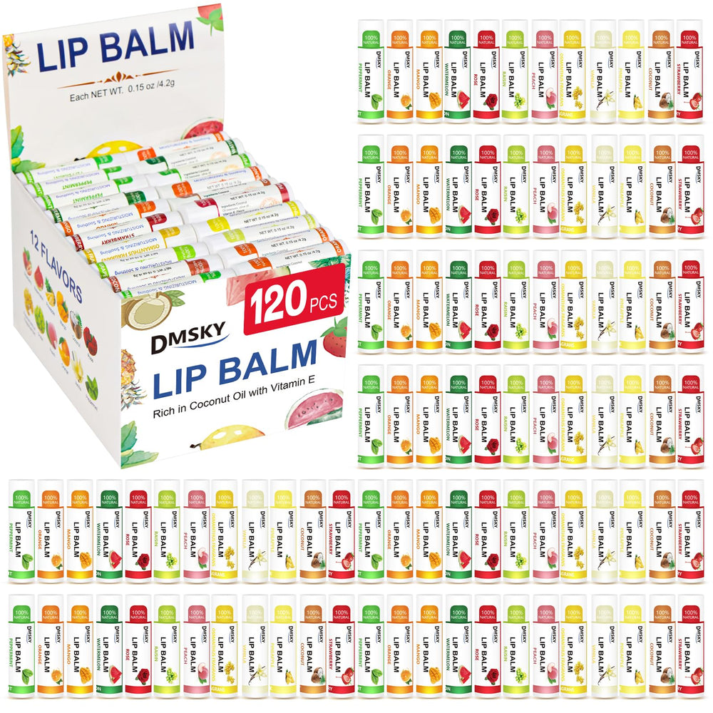 DMSKY lip balm pack 12 flavors collection highlights moisturizing lip care.