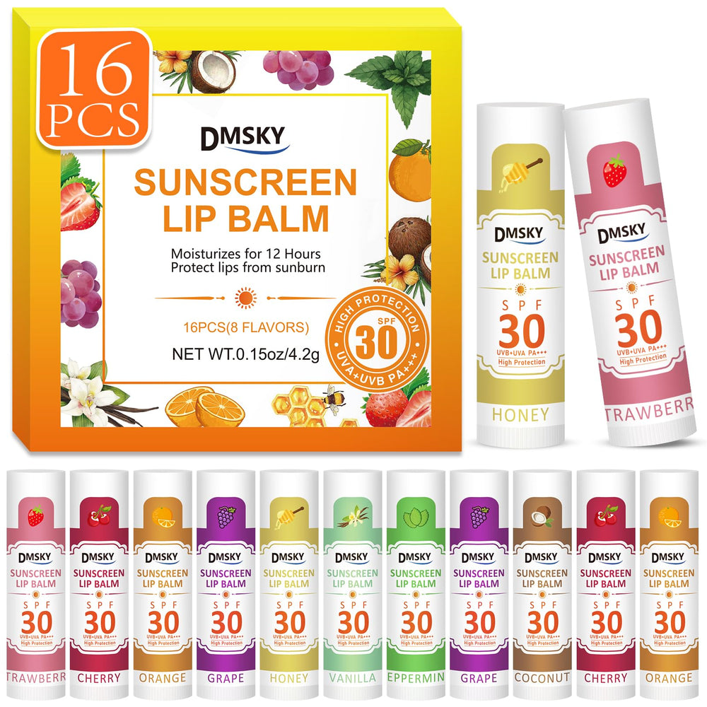 DMSKY SPF 30 lip balm bulk packaging with multiple tubes for on-the-go protection