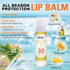 DMSKY formula with coconut oil and vitamin E nourishing lips