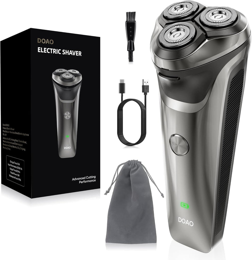 DOAO Electric Razor with 3D floating heads contours for a close shave