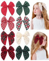 Doboi Christmas Baby Bows set front view for stylish holiday outfits.
