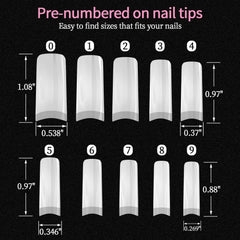 Dockapa coffin-design nail tips in natural color for elegant half-cover nails.