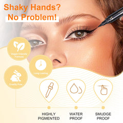 docolor eyeliner fine tip drawing on lid for clean definition.
