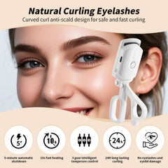 Docolor heated eyelash curler with three temperature modes for customizable curl