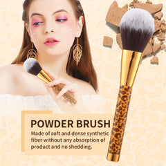 Docolor Leopard brush set case leopard print adds stylish storage and easy portability.