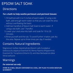 Doctor Butler's Sitz bath product label highlighting paraben-free, natural ingredients for sensitive skin.
