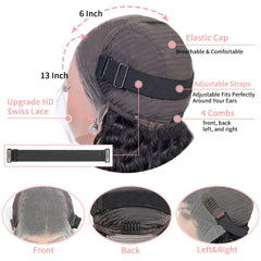 Dokihis lace-front cap with four combs and elastic band for secure fit
