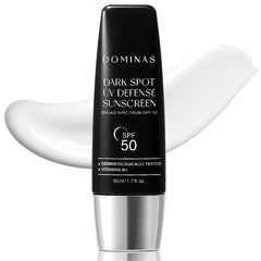 DOMINAS Tone-up Sunscreen bottle pump for lightweight sun protection.