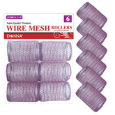 DONNA wire mesh hair rollers purple pack for effortless voluminous curls without heat.