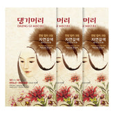 Doori Daeng Gi Meo Ri natural brown 3-pack packaging highlights herbal color blend for gray coverage
