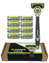 Dorco Pace 6 Pro 3D Motion handle with ergonomic grip for comfortable control.