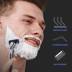 Dorco Pace 7 honeycomb guardbar protects skin for irritation-free shaving sessions.