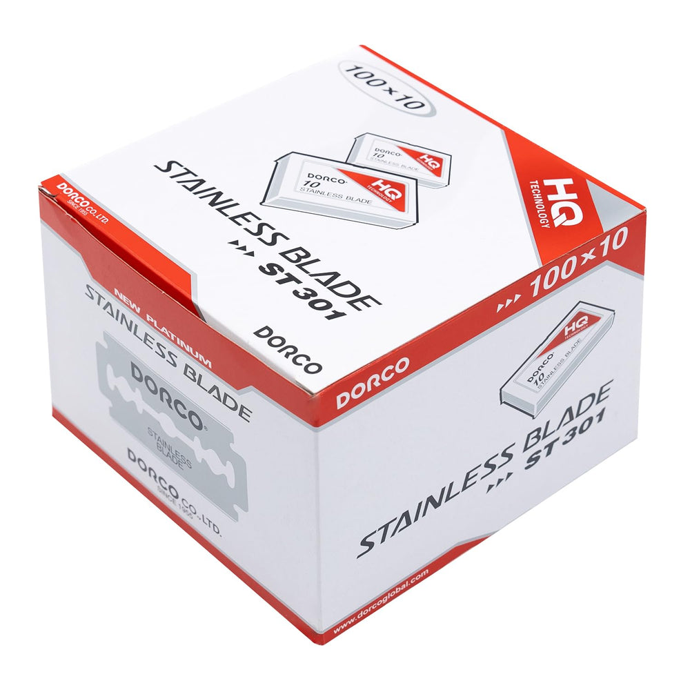 Dorco ST301 platinum extra blades close-up edge for precise, smooth shaves