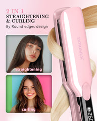 DORISILK 2-in-1 straightener curler in action for versatile styling.