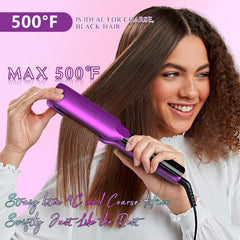 Dorisilk 2in1 straightener curler in use for sleek straight hair or soft curls