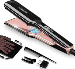 Dorisilk 500-degree flat iron front view highlighting fast heat recovery for sleek results.